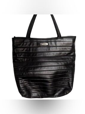 Gucci Vintage Black Pleated Leather  Tote